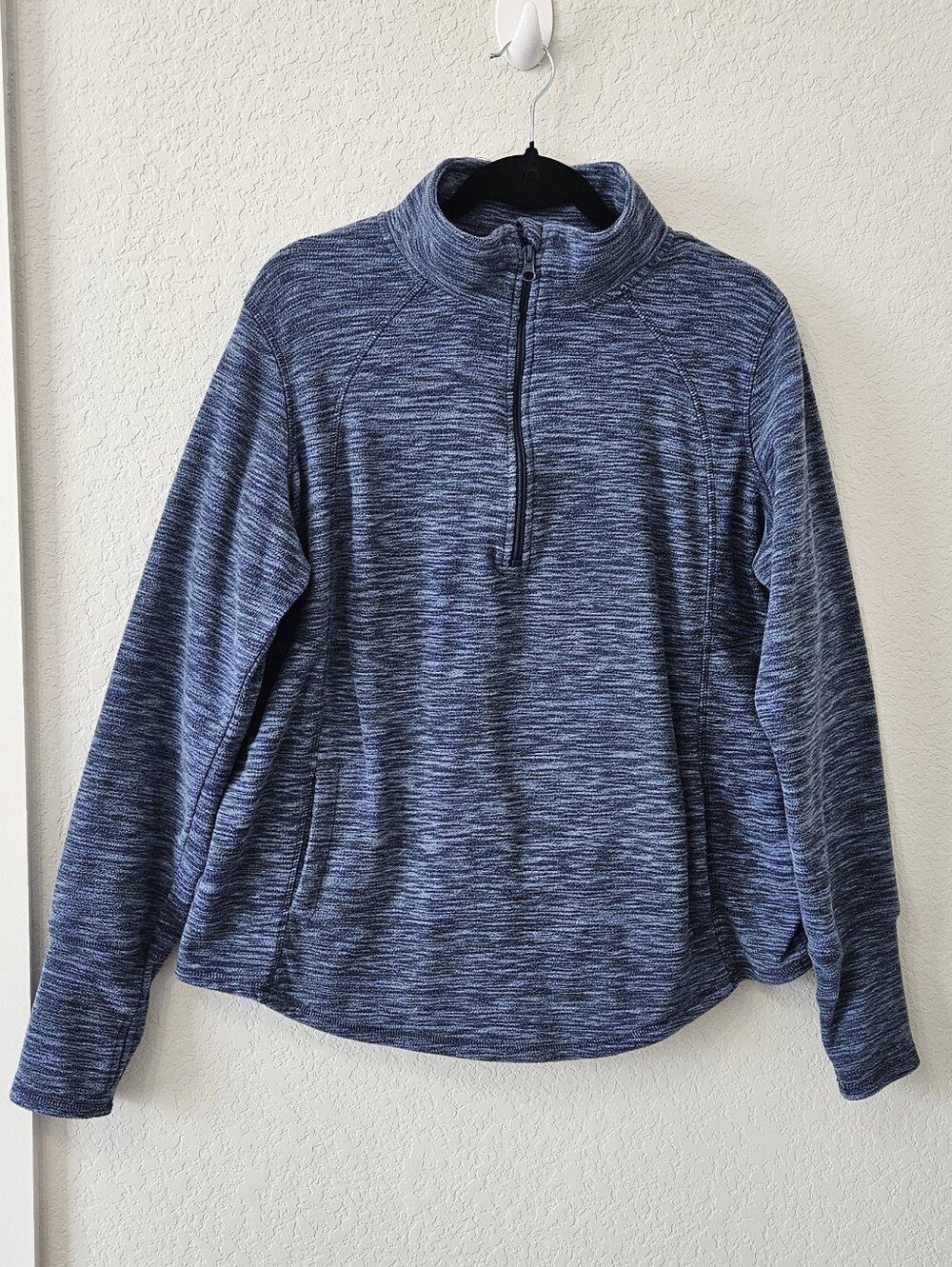 St. John's Bay Heathered Navy Half-Zip Turtleneck Pullover